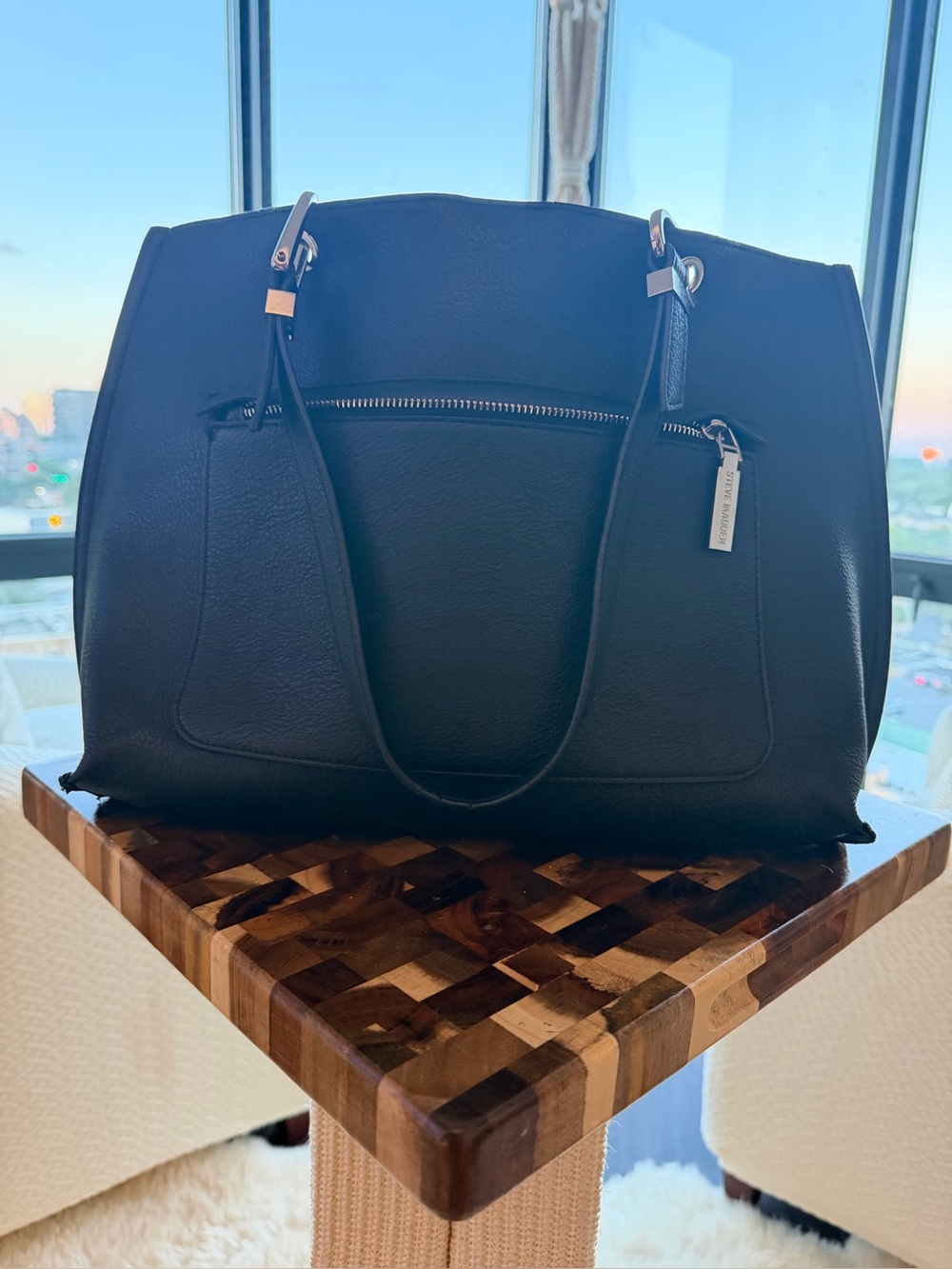 Classic Black Leather Tote Bag - Women's Everyday Carry 
by Steve Maddan